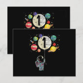 1 Years Old Birthday Boy Astronaut 1st Birthday Briefkaart (Voorkant / Achterkant)