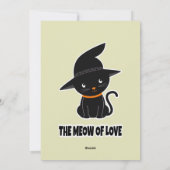 1.zachte mooie zwarte kat miauw van liefde feestdagenkaart (Achterkant)