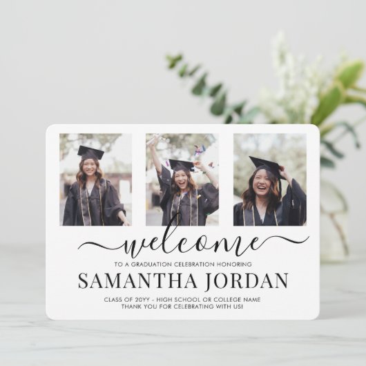 1-zijdig afstudeerfeest welkom 3 foto (Staand voorkant)