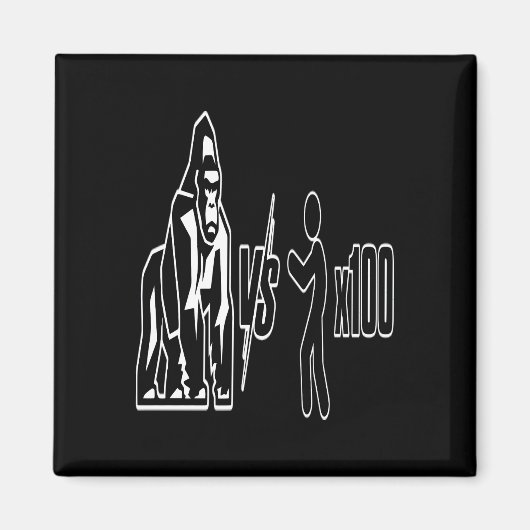 1 Zilverrug Gorilla vs 100 Mensen_3 Magneet (Voorkant)