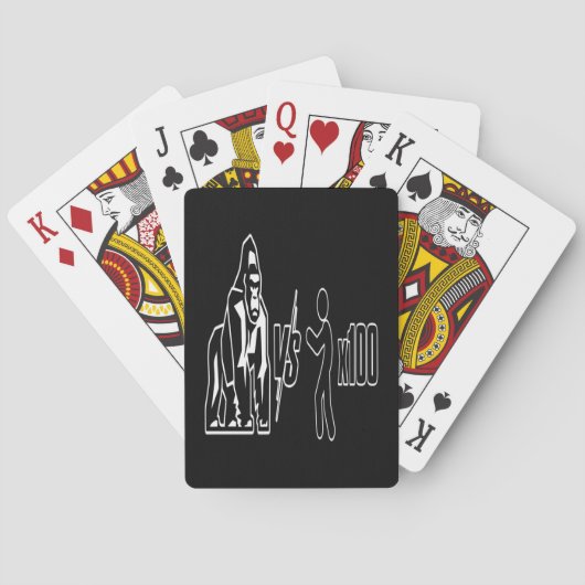 1 Zilverrug Gorilla vs 100 Mensen_3 Pokerkaarten (Achterkant)