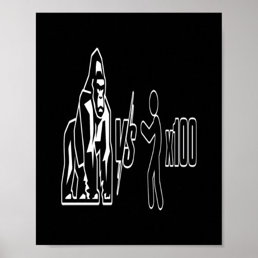 1 Zilverrug Gorilla vs 100 Mensen_3 Poster (Voorkant)