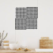 #1 zwarte & witte driehoek Patroon optische illusi Poster (Keuken)