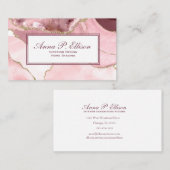 1A-Roos blush en gouden glitter agaat Visitekaartje (Voorkant / Achterkant)