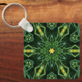 1A unieke kleurrijke groene gele mandala Sleutelhanger (Voorkant)