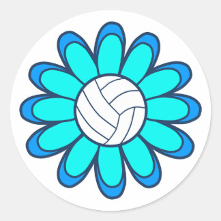 1aqua volleybal meisje ronde sticker