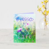 1BLESSED Het WENSKAART van het verde- LEVEN Kaart (Gele Bloem)