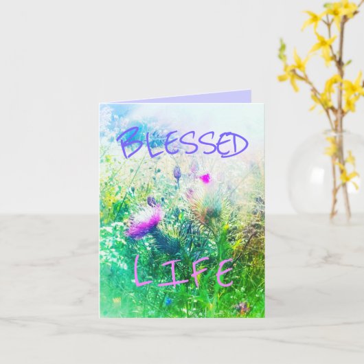 1BLESSED Het WENSKAART van het verde- LEVEN Kaart (Gele Bloem)