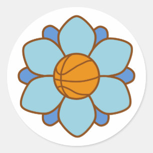 1Blue basketbal meisje Ronde Sticker