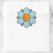 1Blue basketbal meisje Ronde Sticker (Tas)
