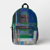 1C9984DA Glitch Art Digitale Vervorming Vaporwave Bedrukte Rugzak (Voorkant)