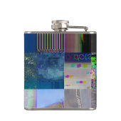 1C9984DA Glitch Art Digitale Vervorming Vaporwave Heupfles (Achterkant)
