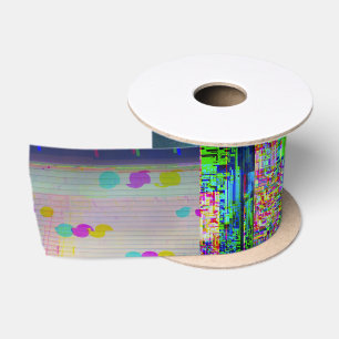 1C9984DA Glitch Art Digitale Vervorming Vaporwave Satijnen Lint