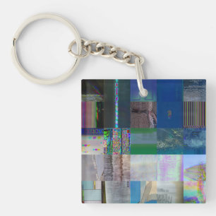 1C9984DA Glitch Art Digitale Vervorming Vaporwave Sleutelhanger