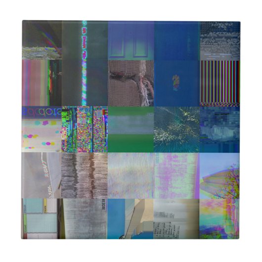 1C9984DA Glitch Art Digitale Vervorming Vaporwave Tegeltje (Voorkant)