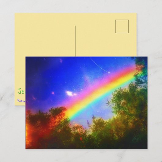 1COSMIC REGENBOOG BRIEFKAART (Voorkant / Achterkant)