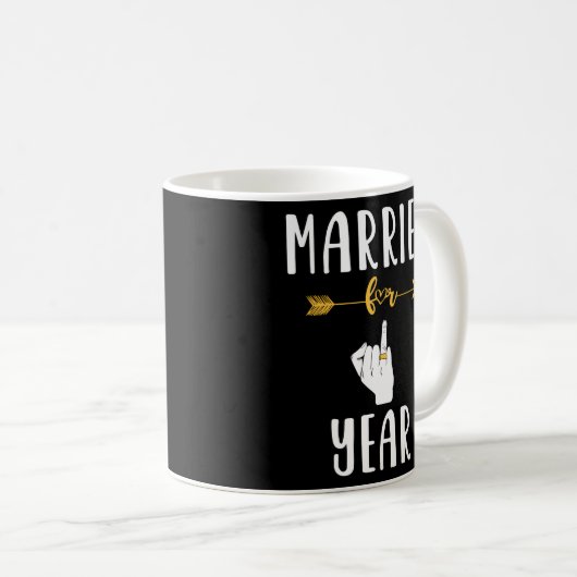 1e 1 jaar bruiloft Jubileum getrouwd man Koffiemok (Voorkant rechts)