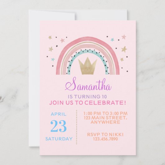 1e 2e 3e 4e 5e 6e 7e 8 10e verjaardagsfeest kaart (Voorkant)