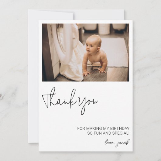 1e 2e 3e 4e 5e 6e 7e 8e 9 Verjaardag gunst Bedankkaart (Voorkant)