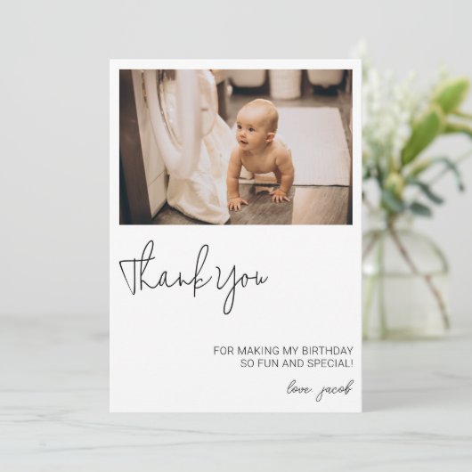 1e 2e 3e 4e 5e 6e 7e 8e 9 Verjaardag gunst Bedankkaart (Staand voorkant)