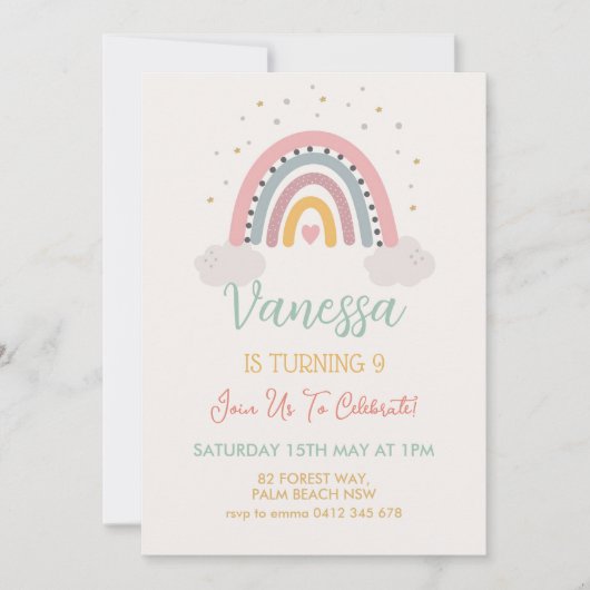 1e 2e 3e 4e 5e 6e 7e 8e 9e verjaardag kaart (Voorkant)