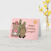 1e 2e 3e verjaardag etnische peuter meisjes kaart (Gele Bloem)