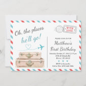 1e 2e 3e vliegtuig voor reizen kaart (Voorkant)