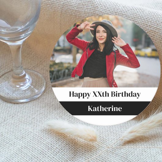 1e 2e 5e 10e 15e 20e 30e 40 verjaardagsfeest ronde kartonnen onderzetter