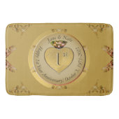 1e/50e bruiloft Jubileum Golden Badmat (Voorkant)