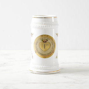 1e/50e bruiloft Jubileum Golden Bierpul