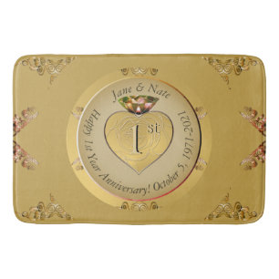 1e/50e trouwjubileum Goud Badmat