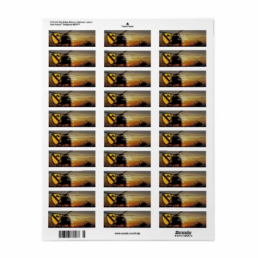 1e 7e cavalerie aircav vietnam - oorlog etiket (Full Sheet)