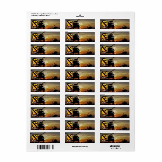 1e 7e cavalerie aircav vietnam - oorlog etiket (Full Sheet)
