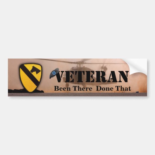 1e 7e cavalerie veteranen veteranen bumpersticker (Voorkant)