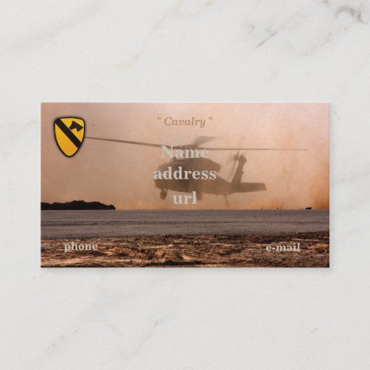 1e 7e Cavalry Division Air Cav vets patch Visitekaartje (Voorkant)