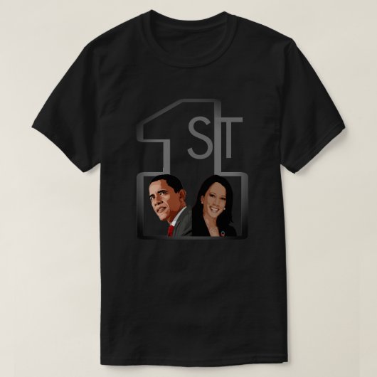 1e Afrikaanse Amerikaanse pres en vice-pres T-Shir T-shirt (Design voorkant)