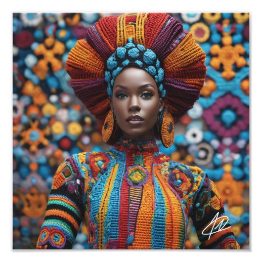 1e Android Zwart Vrouw Premium Foto Art Print Afdruk (Voorkant)