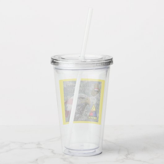 1e Armor Div Irak Combat Veteran Acryl Drinkbeker (Achterkant)