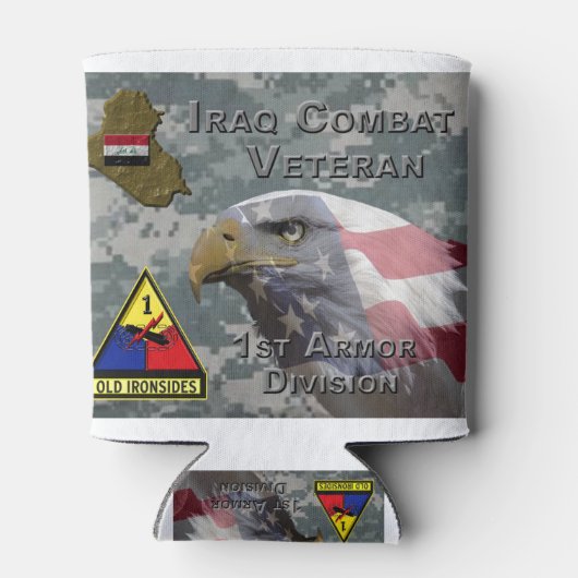 1e Armor Div Irak Combat Veteran Blikjeskoeler (Achterkant)