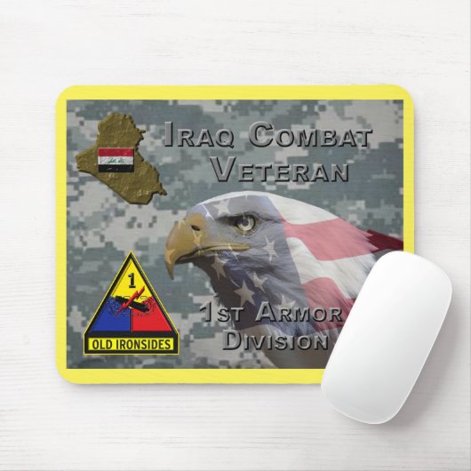 1e Armor Div Irak Combat Veteran Muismat (Met muis)
