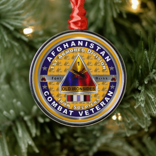1e Armored Division Afghanistan Veteraan Metalen Ornament (Boom)