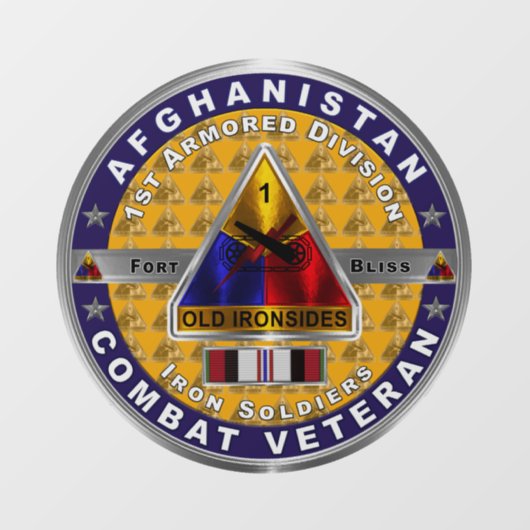 1e Armored Division Afghanistan Veteran Window Cl Raamsticker (Vel)