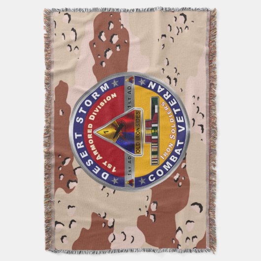 1e Armored Division Desert Storm Veteran Deken (Voorkant Verticaal)