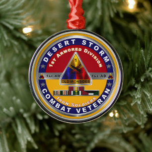 1e Armored Division Desert Storm Veteran Metalen Ornament