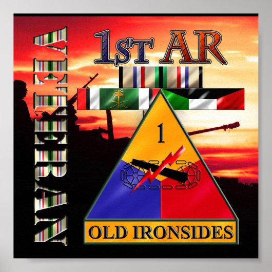 1e Armored Division Desert Storm Veteran Poster (Voorkant)