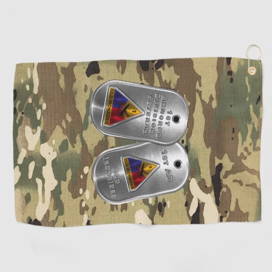 1e Armored Division Golf Towel Golfhanddoek (Horizontaal)