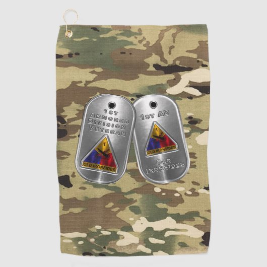 1e Armored Division Golf Towel Golfhanddoek (Voorkant)