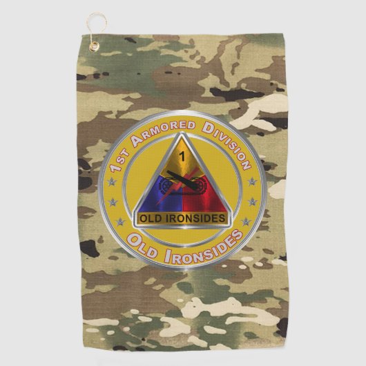 1e Armored Division Golf Towel Golfhanddoek (Voorkant)