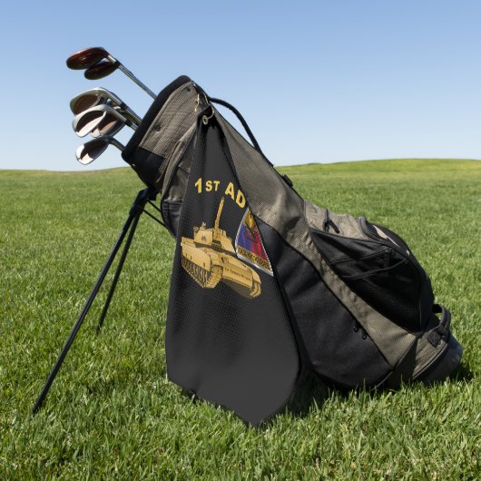 1e Armored Division Golf Towel Golfhanddoek (Groen)