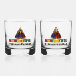 1e Armored Division Vietnam Veteraan Whisky Glas
